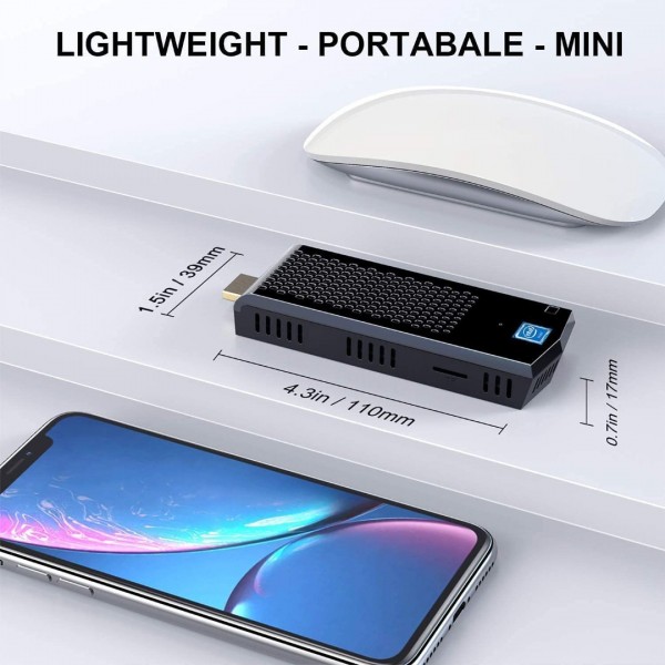 Mini PC Stick Windows 10 Pro with Atom x5-Z8350, 8GB DDR3L 128GB ROM, Support 4K HD Fanless Laptop, Bluetooth 4.2 and 2.4G / 5.0G Dual Band WiFi