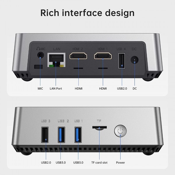 SNUNMU GK5 Mini PC, Intel Celeron N4000,8GB DDR4+ 128GB M.2 SSD,Windows 10 Pro Mini Desktop Computer, Support M.2 SSD,Dual WiFi 2.4G/5G, Bluetooth 4.2, 4K HD Micro Desktop PC for Light Office