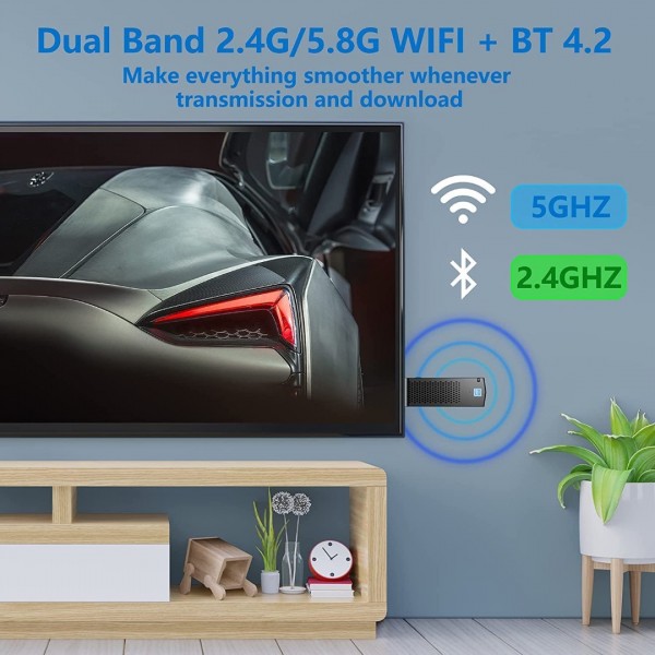 Mini PC Stick Windows 10 Pro with Atom x5-Z8350, 8GB DDR3L 128GB ROM, Support 4K HD Fanless Laptop, Bluetooth 4.2 and 2.4G / 5.0G Dual Band WiFi