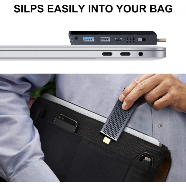 Mini PC Stick Windows 10 Pro with Atom x5-Z8350, 8GB DDR3L 128GB ROM, Support 4K HD Fanless Laptop, Bluetooth 4.2 and 2.4G / 5.0G Dual Band WiFi