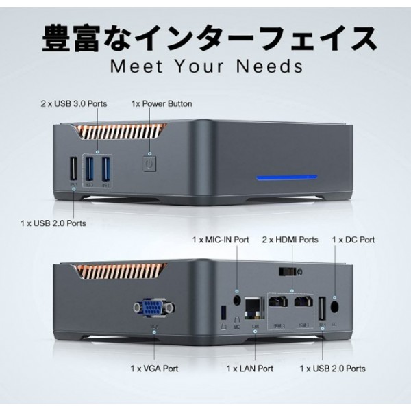 SNUNMU ミニpc 小型パソコン Windows 10 Pro、ミニパソコン 4K 3画面同時出力可能 小型 コンピューター、省電力 mini pc Celeron N3350(最大2.4GHz) 4GB DDR3 64GB eMMC