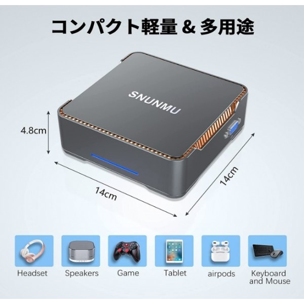 SNUNMU ミニpc 小型パソコン Windows 10 Pro、ミニパソコン 4K 3画面同時出力可能 小型 コンピューター、省電力 mini pc Celeron N3350(最大2.4GHz) 4GB DDR3 64GB eMMC