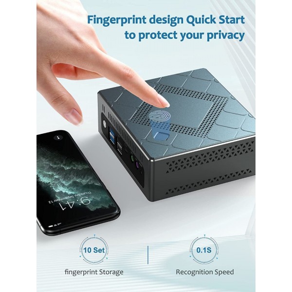 Windows 11 Mini PC,Intel Core i5-8279U(Up to 4.1GHz),16GB RAM+512GB M.2 SSD Small Desktop PC,Support 2.5" mSATA SSD/Bluetooth 4.2/WiFi 5/USB3.0/4K HD,Fingerprint Unlock Working&Gaming Mini Computer